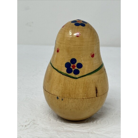 Vintage Russian Floral Bell Chime Doll Hand Painted 3.5” - Picture 5 of 9